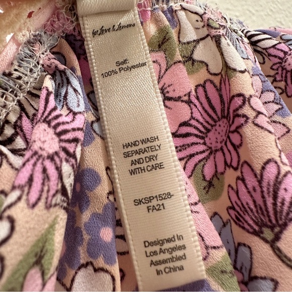 FOR LOVE & LEMONS Willow Multi Floral Bow Tie Ribbon Bow Coquette Top Purple XL - Picture 11 of 12